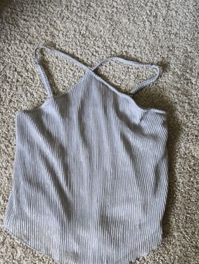 Women's Silver Ribbed Halter Cami Top